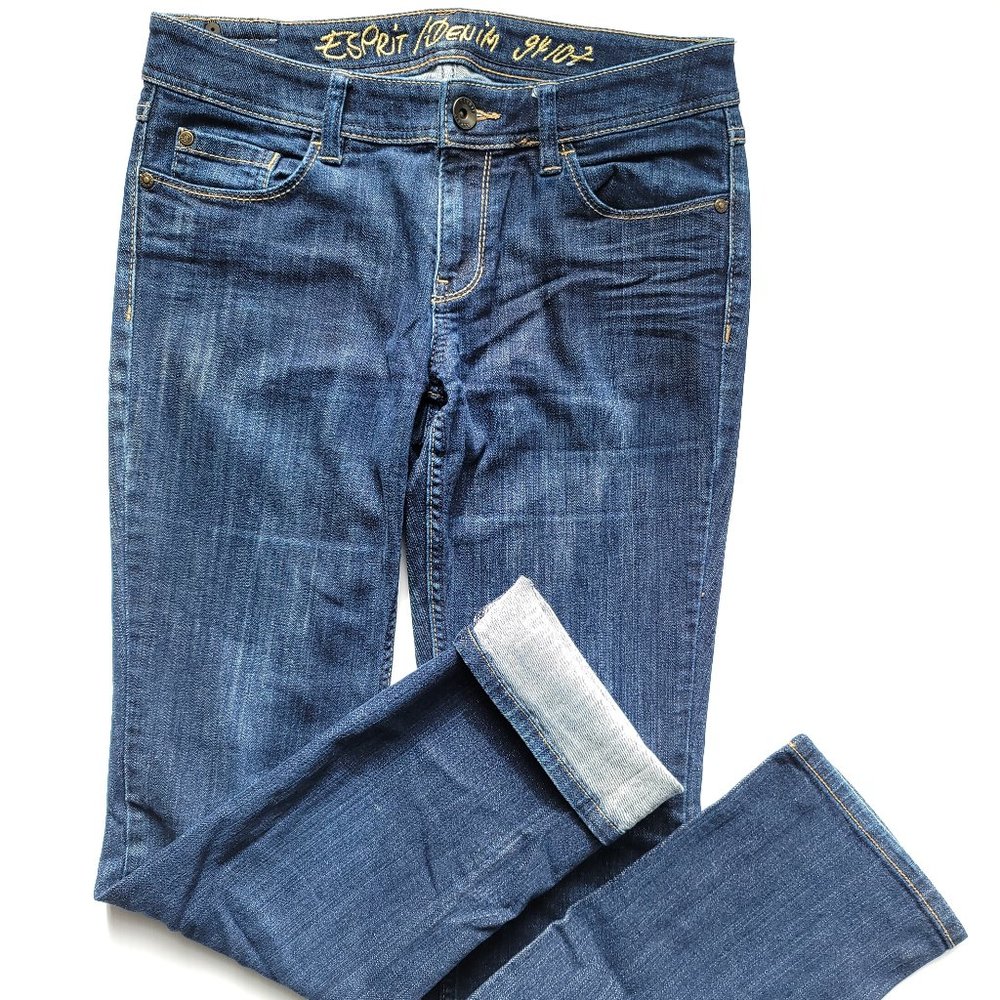 Esprit 94107 Denim Pants Skinny Leg Low Rise Blue Women sz 28|32